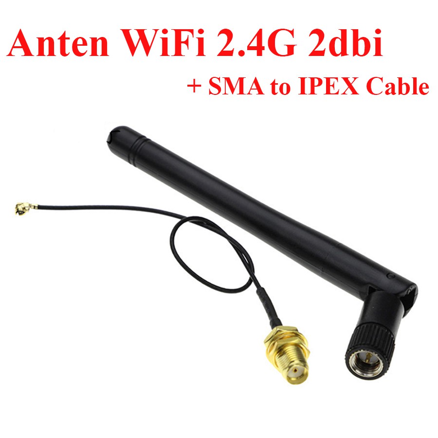 Combo 1 Anten WiFi 2.4G 2dbi Kèm Dây chuyển SMA sang IPEX 3 | BigBuy360 - bigbuy360.vn