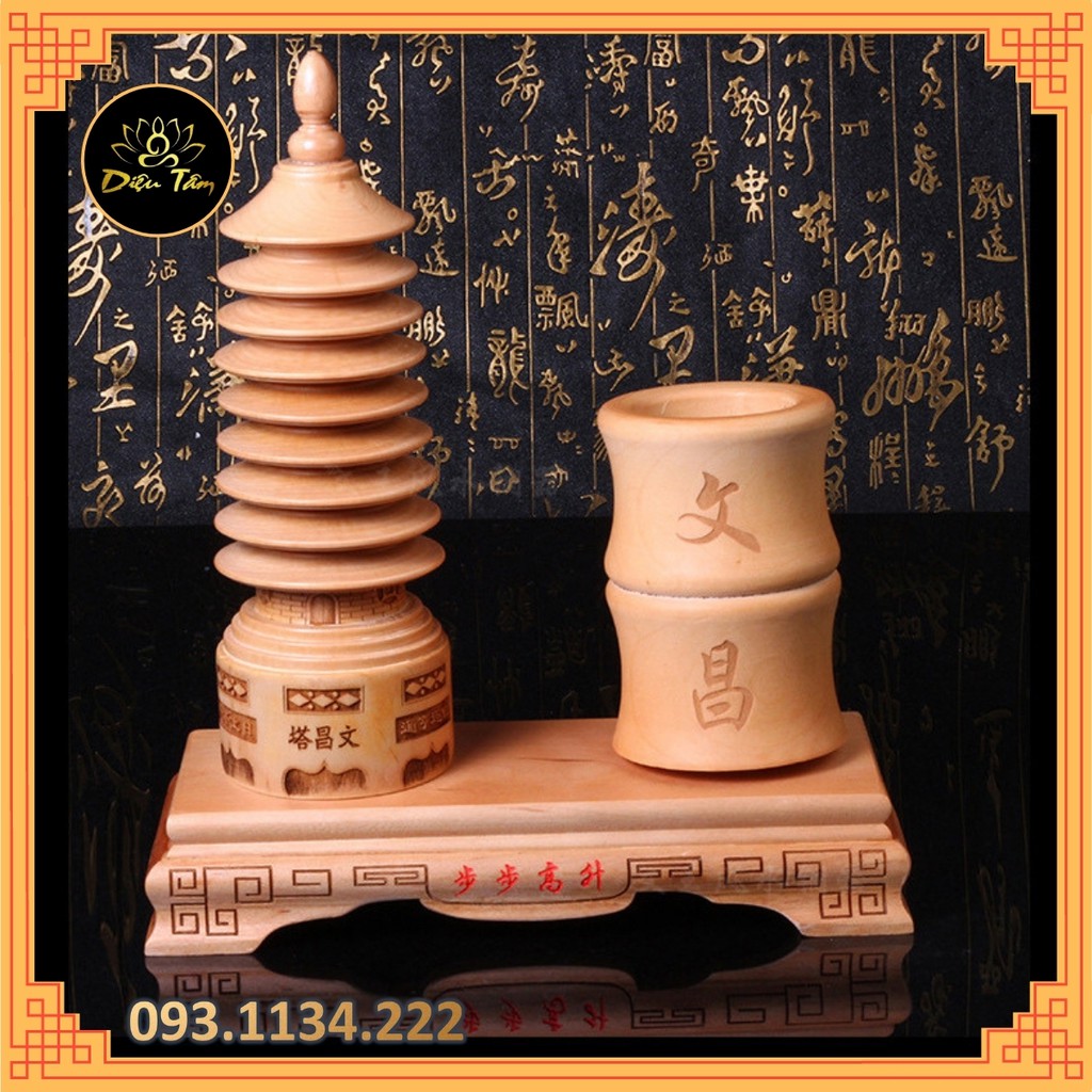 Ống bút văn xương  kèm bút văn xương tặng dây xu kết đồng tâm đồ phong thủy