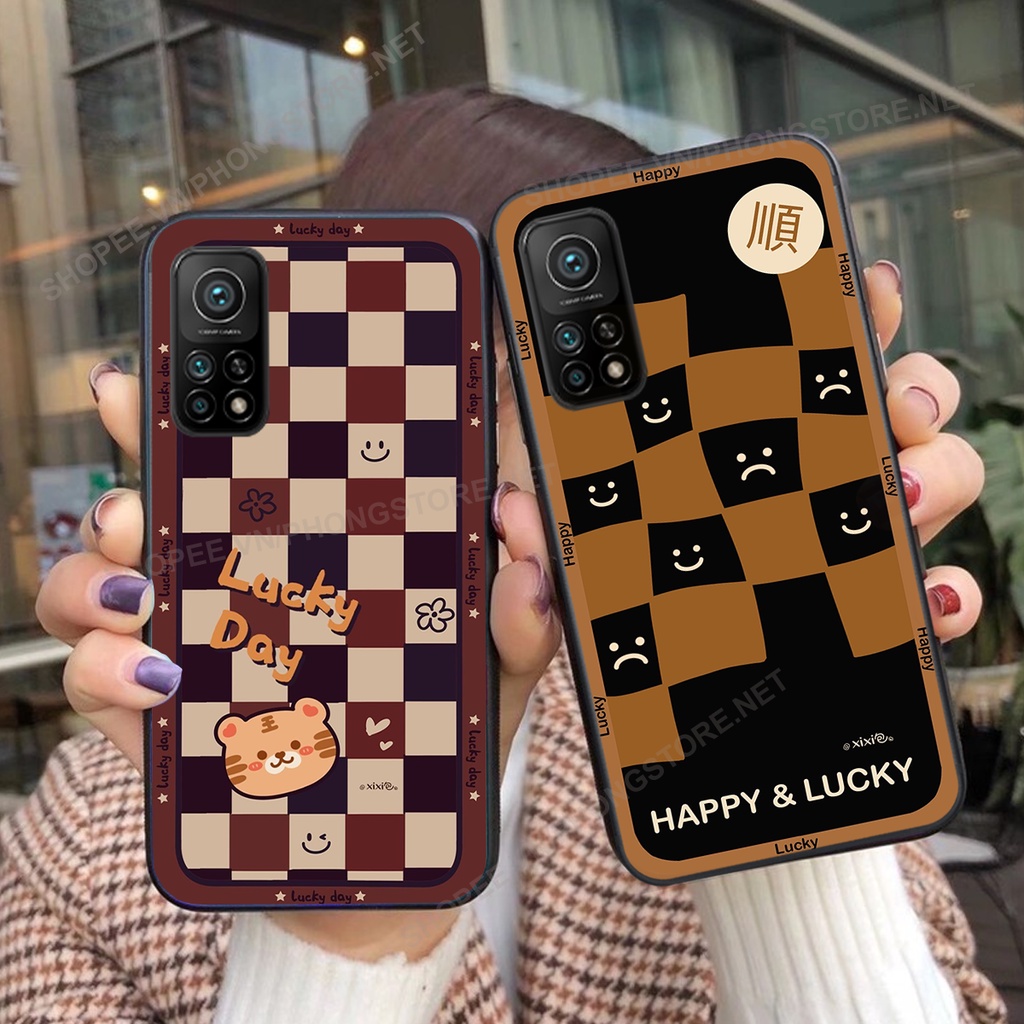 Ốp lưng Xiaomi Mi 10T Pro in họa tiết caro, mẫu gấu cực đáng yêu / ốp gấu cute giá rẻ siêu bền