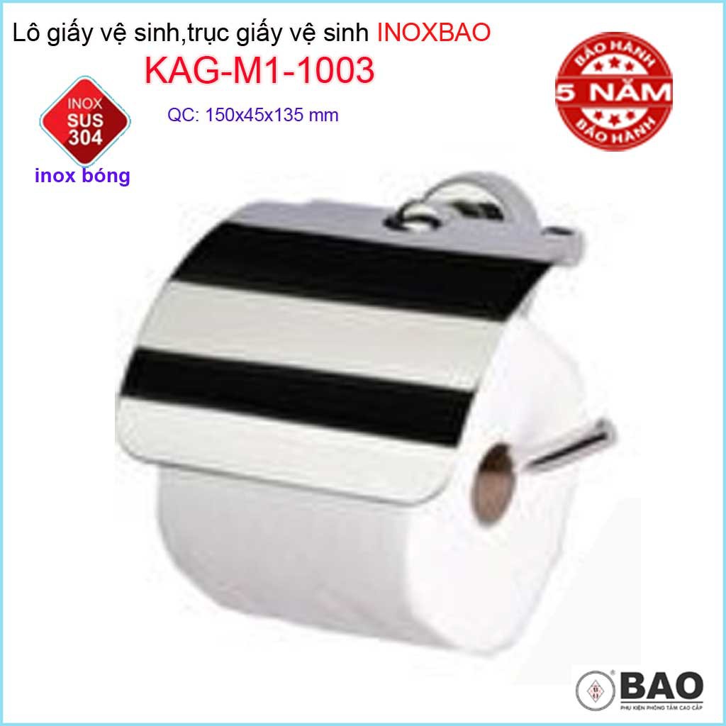 Hộp đựng giấy vệ sinh Inox Bảo KAG-M1-1003, Móc giấy toilet SUS304 inox dập khuôn cao cấp thiết kế tuyệt đẹp
