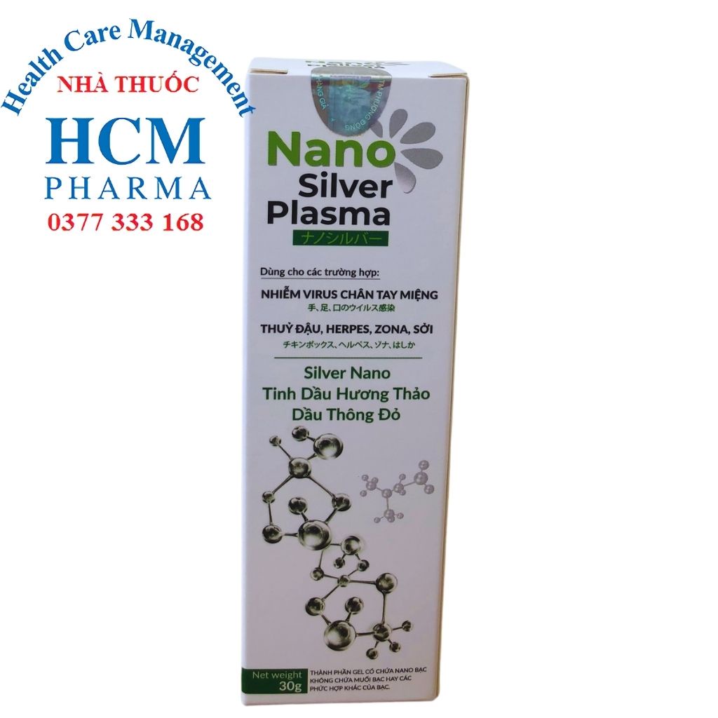 Hỗ trợ tay chân miệng ở trẻ em kem bôi da NANO SILVER PLASMA tuýp 30g dùng khi thủy đậu, sởi, zona HCM PHARMA DHG10