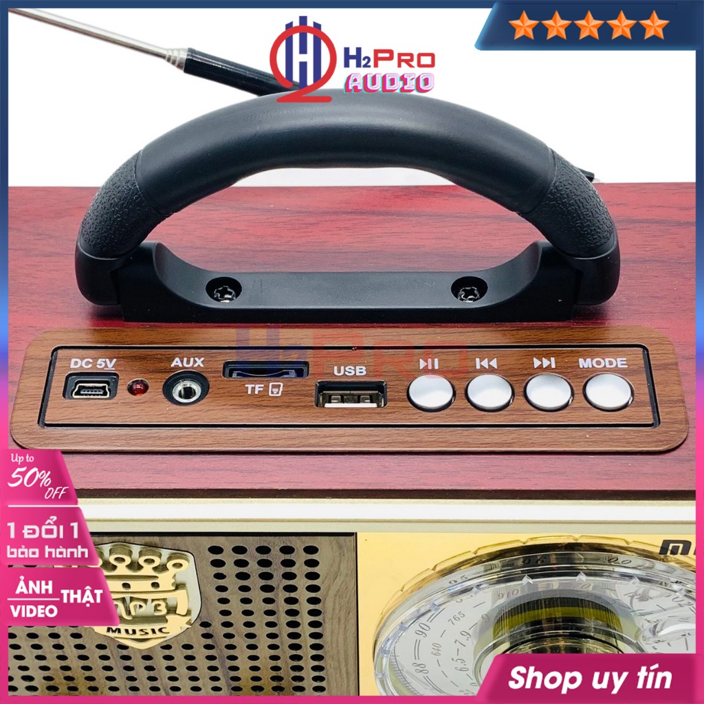 Đài radio cho người già, đài radio FM cổ điển Meier M-110BT FM/AM/SW,nghe nhạc MP3 loa Bluetooth/USB/Thẻ nhớ-H2pro Tech