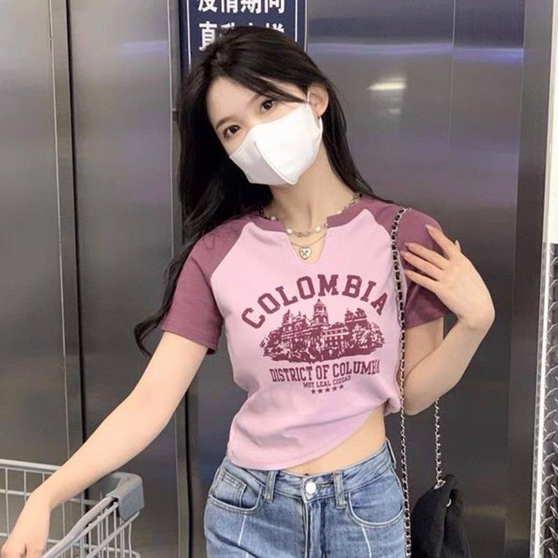 Áo thun raplan COLOMBIA cổ khoét U