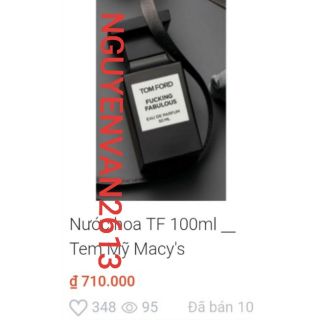 Nước hoa tf nam 100ml. macy's mỹ