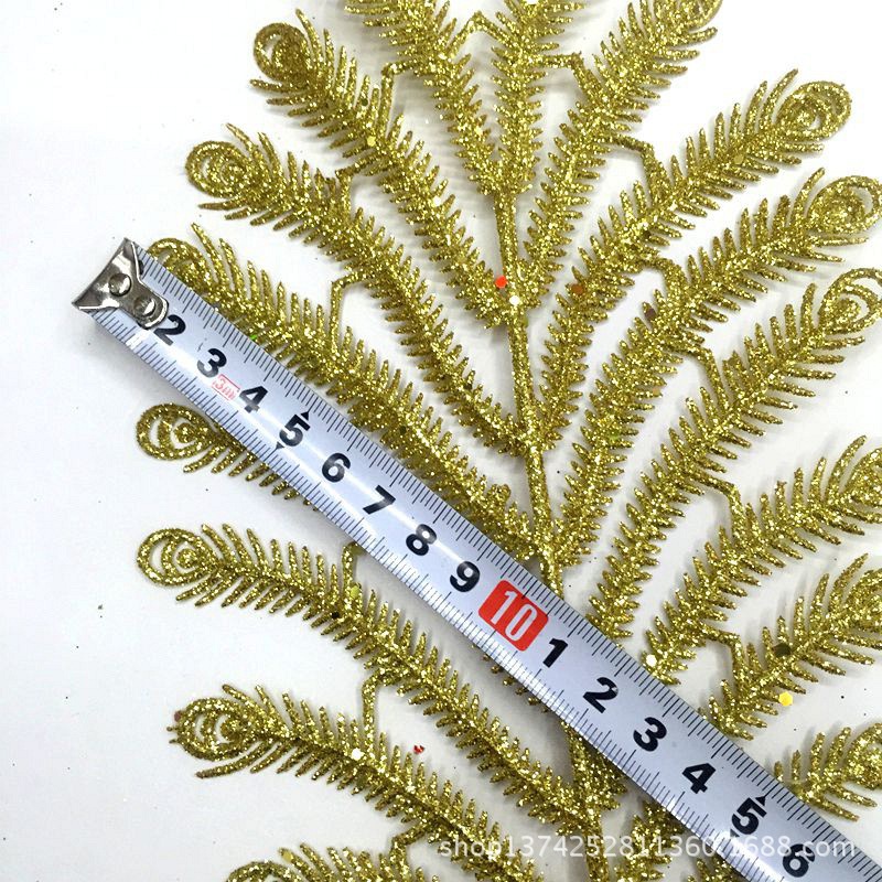 PVN41611 - Cành lá đuôi công ( lông chim ) trang trí oản , decor vật tư phụ kiện làm oản, giỏ hoa quà