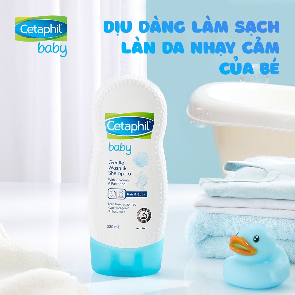 Sữa tắm gội dịu nhẹ cho bé Cetaphil Baby Gentle Wash &amp; Shampoo 230ml/400ml