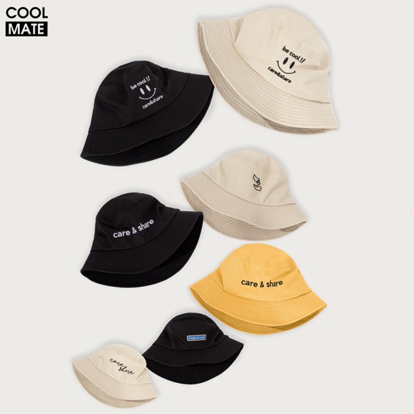 Mũ Bucket Hat thêu Care &amp; Share Box màu đen thương hiệu Coolmate