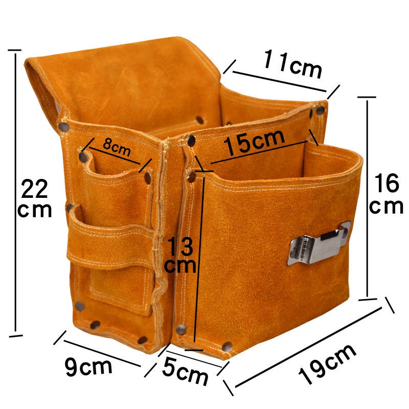 Túi Đeo Hông Bằng Da Bò 7/4 Đựng Ốc Vít Tiện Dụng Cho Thợ Làm Móng