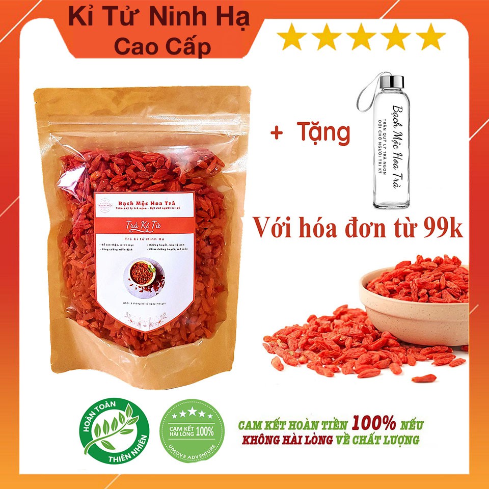 [CAO CẤP] Kỷ Tử Ninh Hạ, Hạt To Chất Lượng, Ăn Sống Ngon Như Nho 100g - Trà dưỡng sinh Bạch Mộc