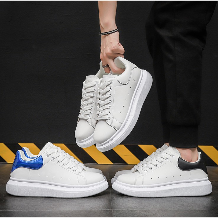 Giày nam trắng tăng chiều cao MCQ sneaker đế độn mũi tròn PT07