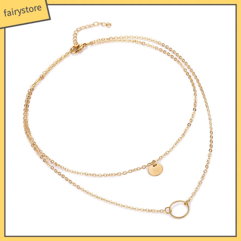 Dây chuyền có mặt dây hình tròn thiết kế đơn giản cho nữ