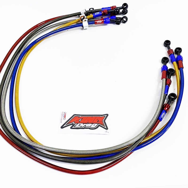 Dây Dầu King Drag Đầu Nhôm CNC Xoay 360 Gắn Cho Mọi Dòng Xe