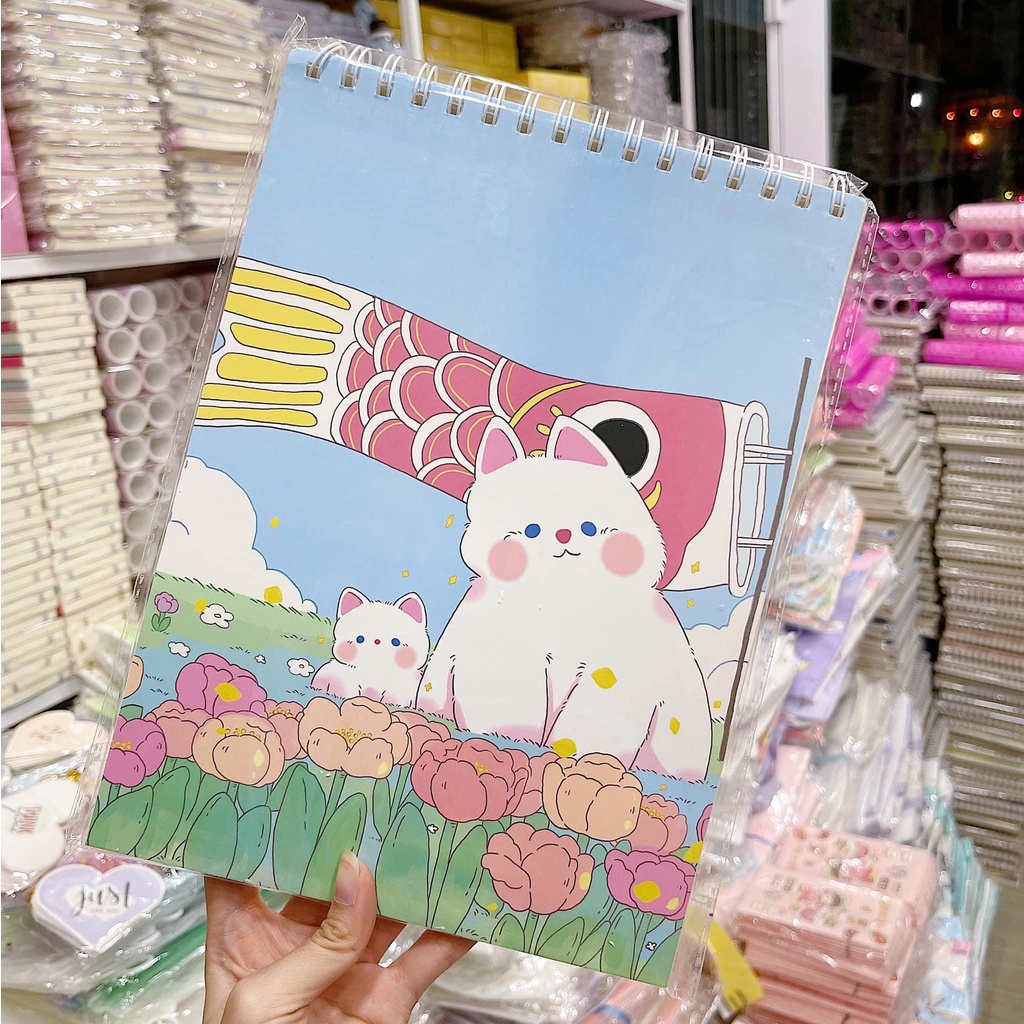 Sổ vẽ, sổ sketchbook A4 lò xo bìa siêu cute