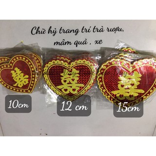 chữ hỷ trang trí mâm quả, chữ song hỷ cưới