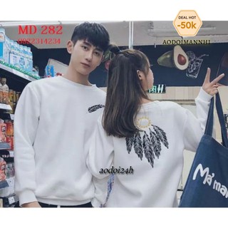 áo đôi thu đông hình lông vũ đẹp nhất