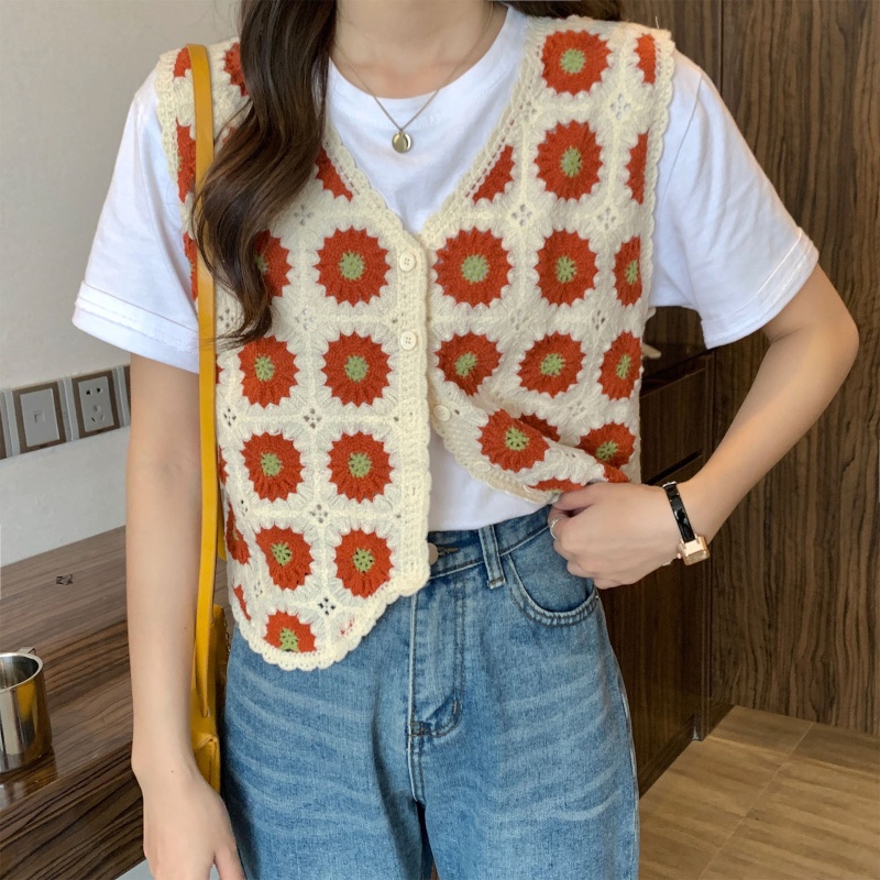 Áo Khoác Len Cardigan Không Tay Cổ Chữ V Sâu Gợi Cảm Cho Nữ Y2K