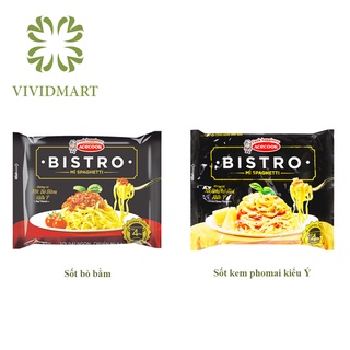 [Gói lẻ] MÌ SPAGHETTI BISTRO KIỂU Ý 2 HƯƠNG VỊ: XỐT BÒ BẰM, SỐT KEM PHOMAI (PHÔ MAI)  – GÓI 95g – ACECOOK