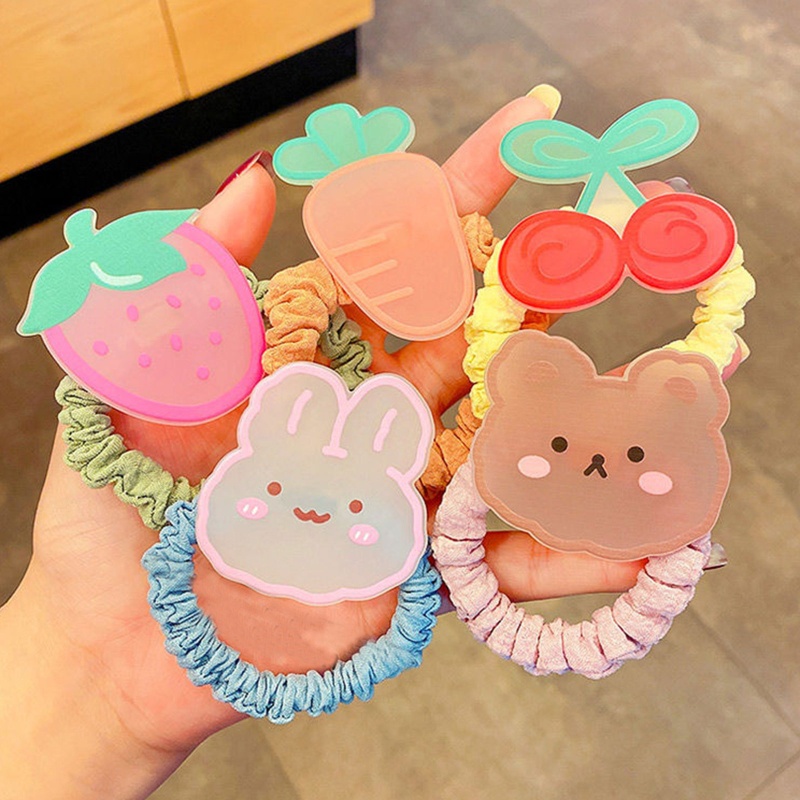 Dây Buộc Tóc Hình Hoạt Hình Đơn Giản Dễ Thương Dành Cho Bé Gái