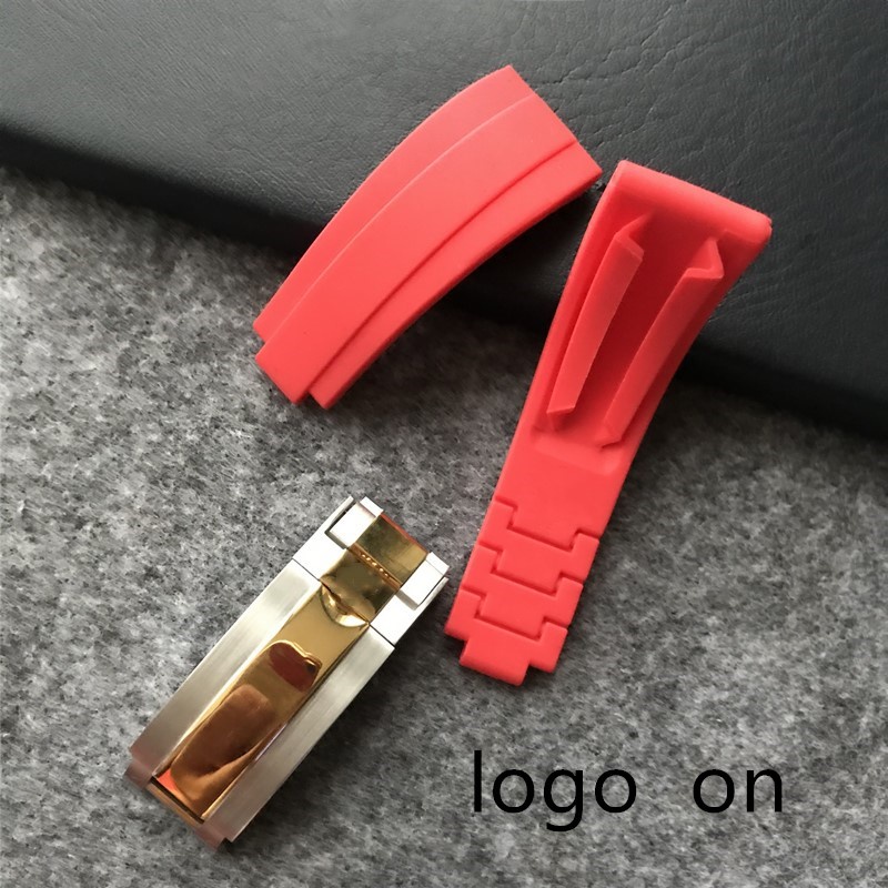 Rolex Dây đeo đồng hồ bằng cao su màu xanh đen 0715 cho thuyền kayak