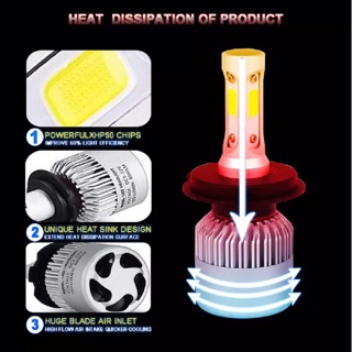 Đèn pha Led C6 3 tim X7 lắp xe máy chân H4 (Bảo hành 6 tháng) (giá 1 cái)