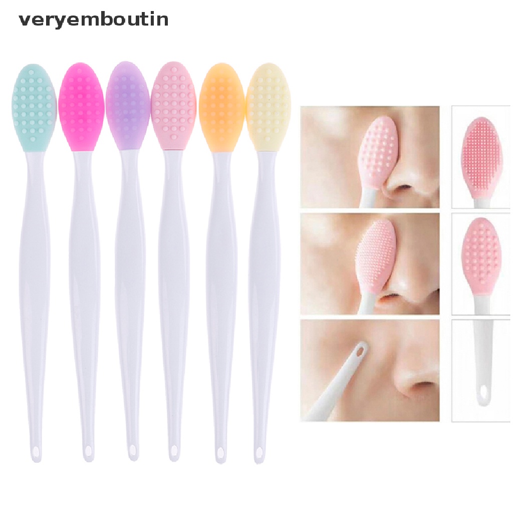 [Hàng mới về] Bàn chải làm sạch mụn đầu đen/ tẩy trang vùng mũi kích thước bằng ngón tay tiện lợi