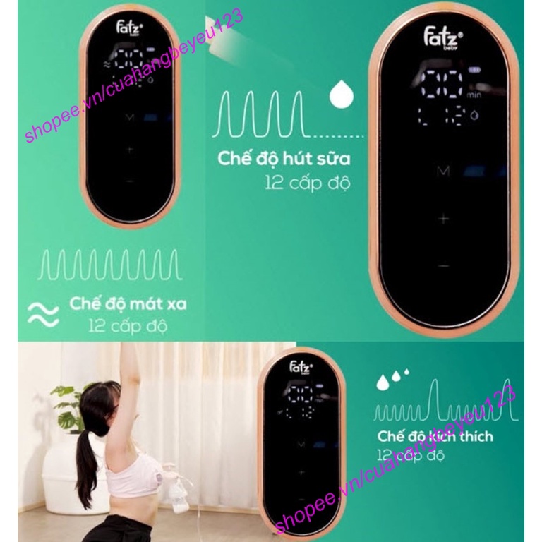 Máy hút sữa điện đôi có pin sạc cao cấp Fatzbaby Resonance 4 / Resonance 5 - FB1182VN, FB1180VNG