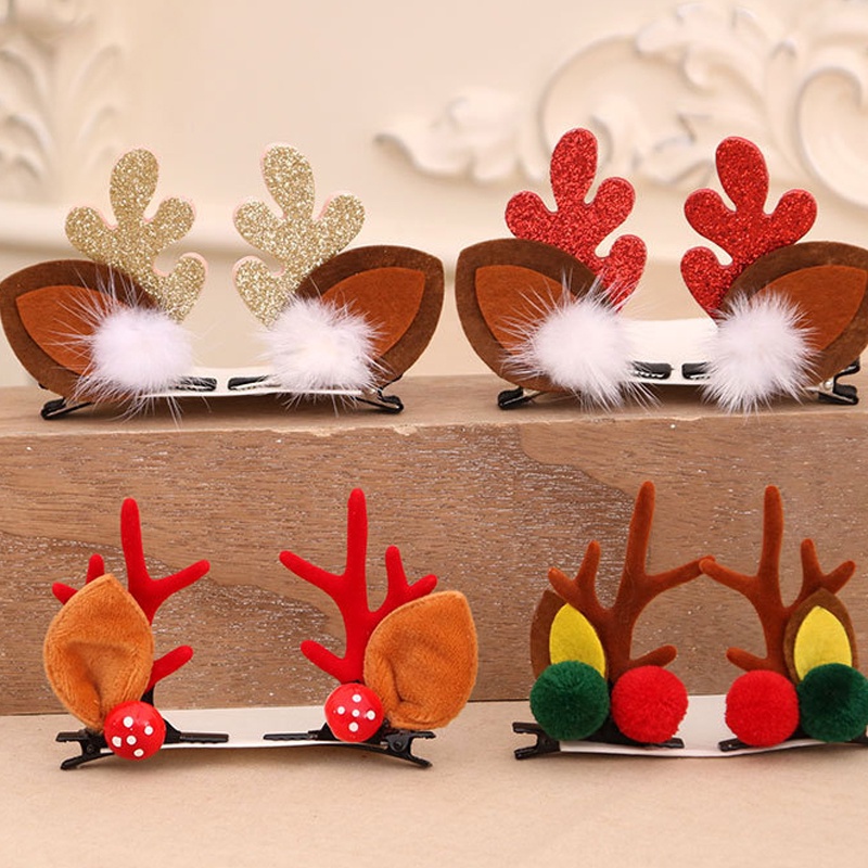 Kẹp tóc hình sừng hươu hoạt hình phong cách giáng sinh