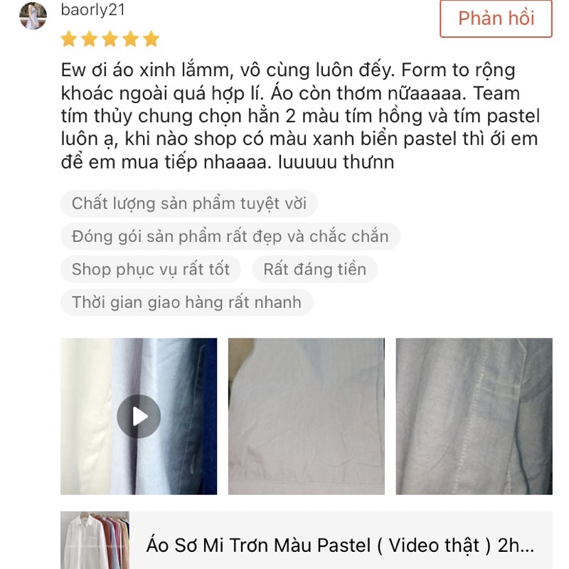 Áo Sơ Mi Trơn Màu Pastel  2hand
