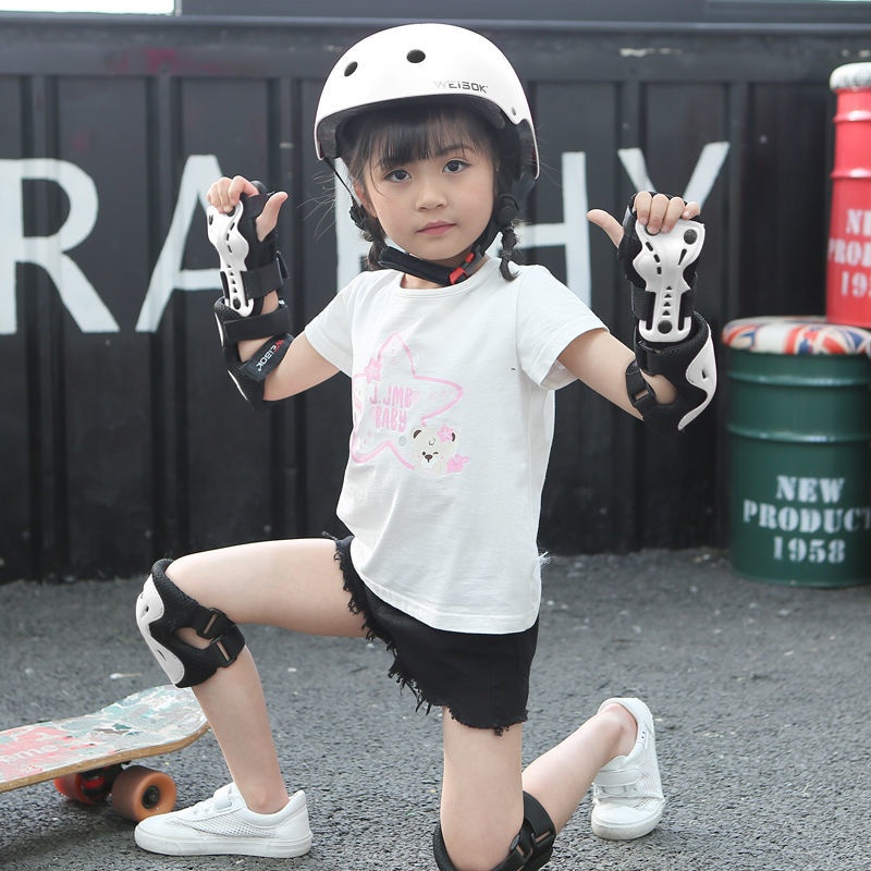 Bộ đồ bảo hộ xe trượt patin bộ mũ bảo hộ trẻ em mũ bảo hiểm ván trượt bộ đồ bảo hộ xe trượt patin trọn