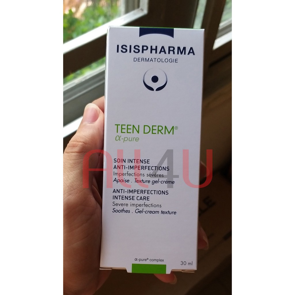 [CHÍNH HÃNG CÓ TEM] ISIS Pharma Teen Derm Alpha Pure 30 ml - Kem Giảm Mụn Trứng Cá 30mL.