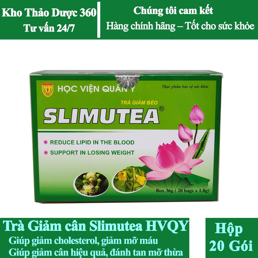 Trà Lá Sen Giảm Cân Slimutea Học Viện Quân Y Hộp 20 Gói