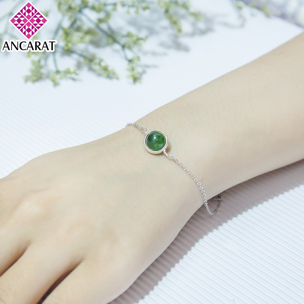 [Mã FARSBRT52 giảm 20% đơn từ 249K] ANCARAT - Lắc Tay Bạc Đá Ngũ Hành Ngọc bích VD09 (Mệnh Mộc)