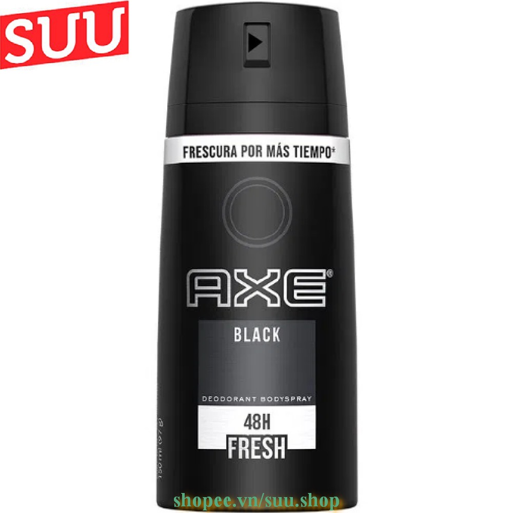 Xịt Khử Mùi 150Ml Axe Non Stop Black, suu.shop Cam Kết 100% Chính Hãng.