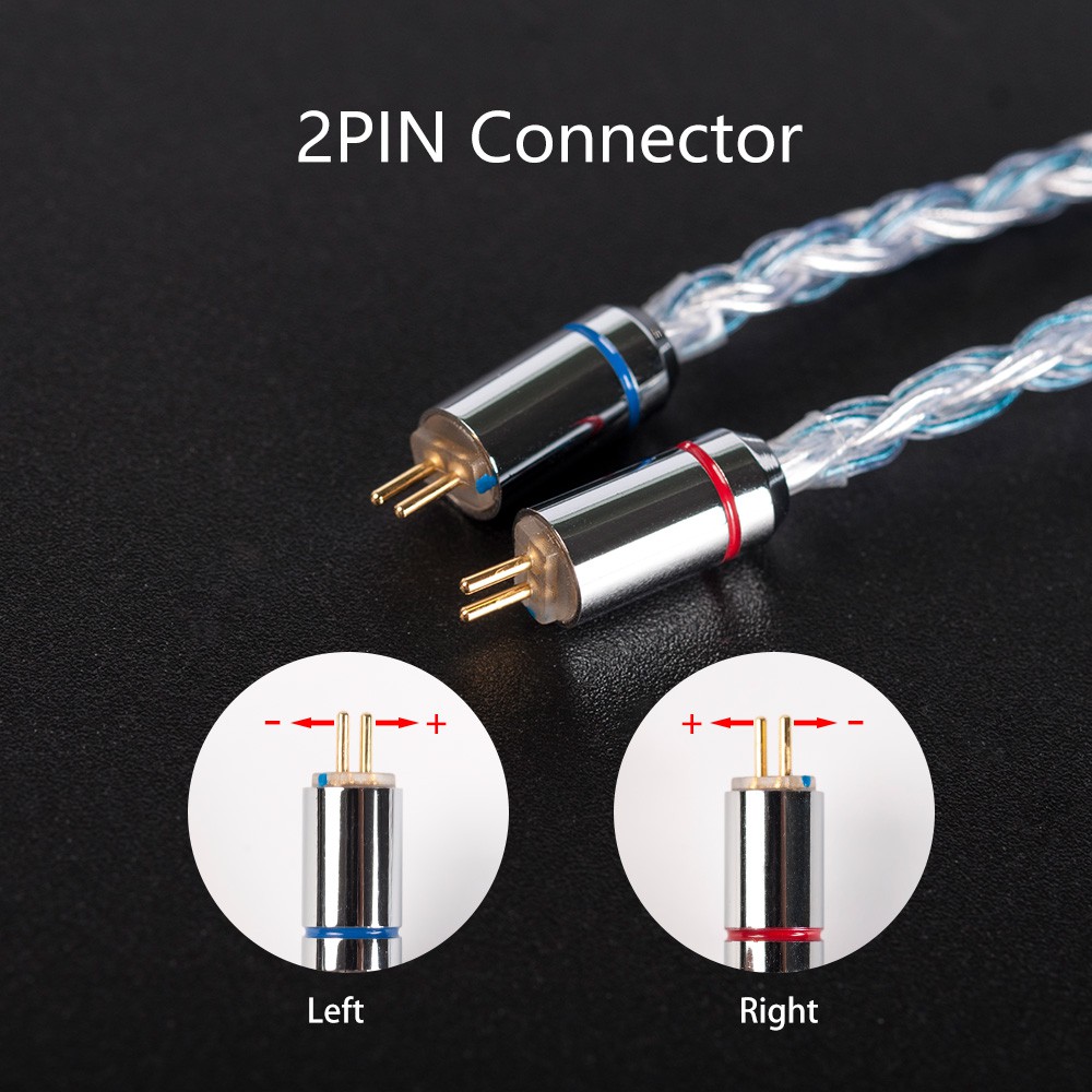 Cáp Yinyoo mạ bạc 16 lõi siêu tinh khiết 2.5/3.5/4.4MM với MMCX/2PiN/QDC/TFZ for KZ ZAX ZSX ASX EDX DQ6 BLON BL-01 BL-03