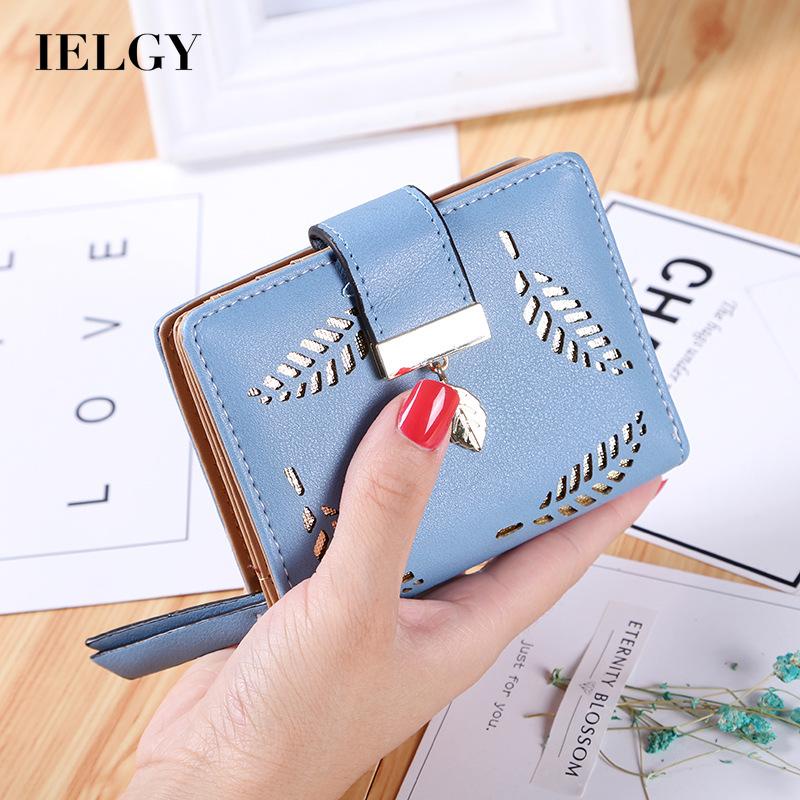 Ví cầm tay IELGY có khóa kéo thiết kế rỗng phong cách Hàn quốc xinh xắn cho nữ