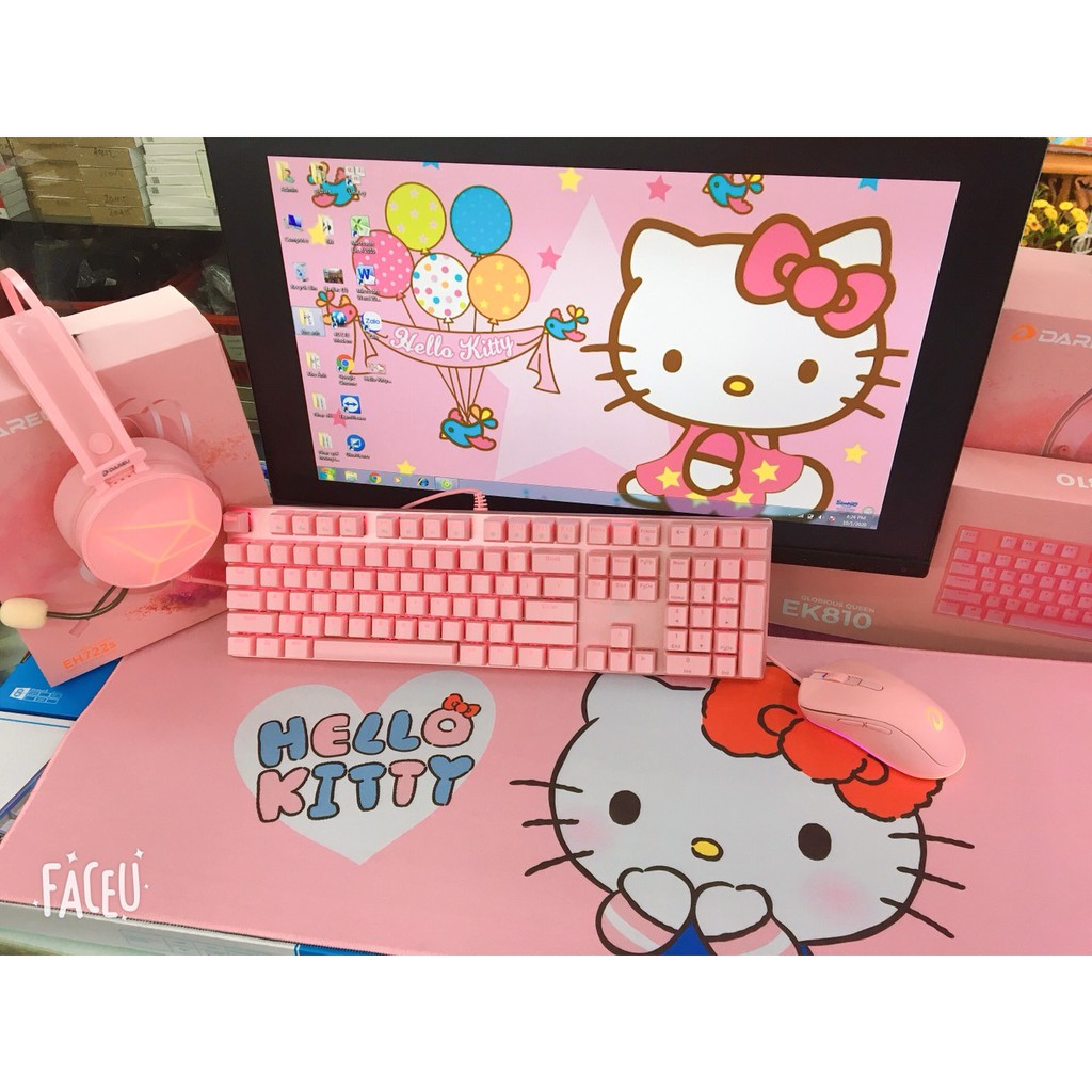 Lót Di Chuột HELLO KITTY Size 80*30cm - Pad Chuột Màu Hồng Dễ Thương | BigBuy360 - bigbuy360.vn