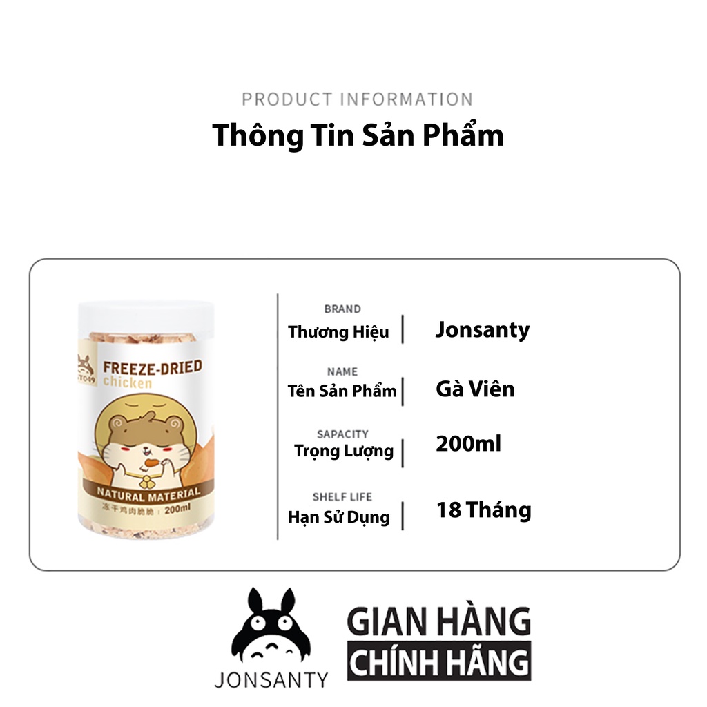 Gà viên cho hamster hãng JONSANTY hộp 200ml cst049