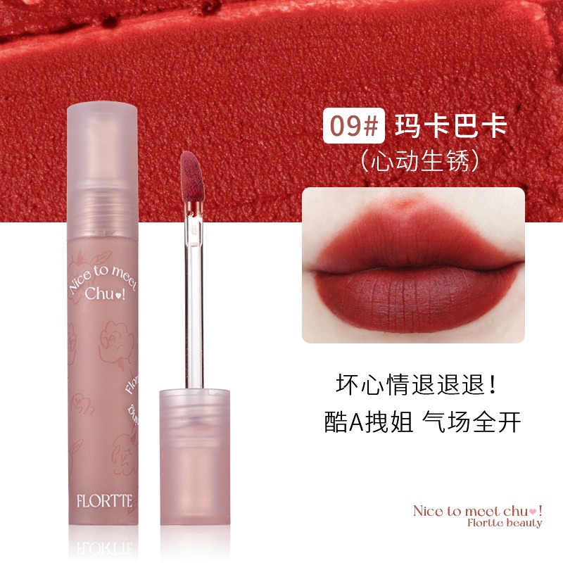 FLORTTE Son Môi Nhung Lì Dạng Kem Tông Màu Hoa / Lolia
