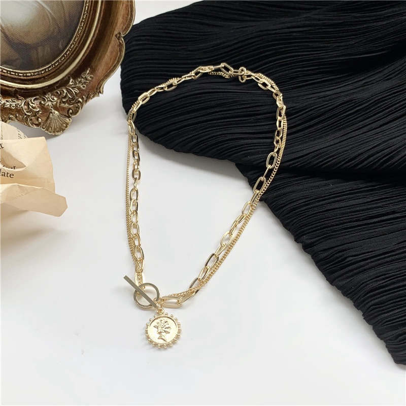 Vòng cổ Kim Loại Phong Cách Cổ Điển Đơn Giản Dành Cho Nữ