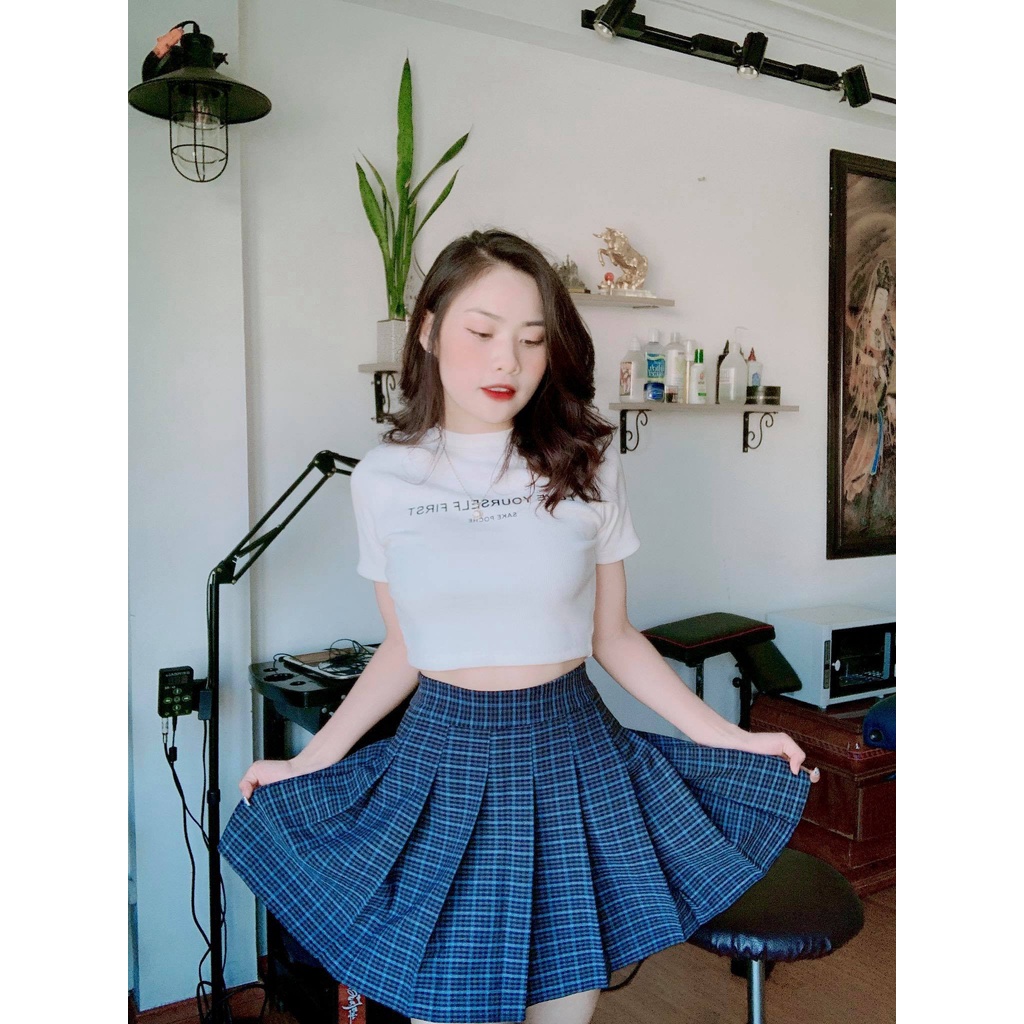 Chân váy Tennis Caro xếp ly có quần lót trong - Chất vải thô mềm - Style Ulzzang Hàn Quốc MIX đồ cực xinh | BigBuy360 - bigbuy360.vn