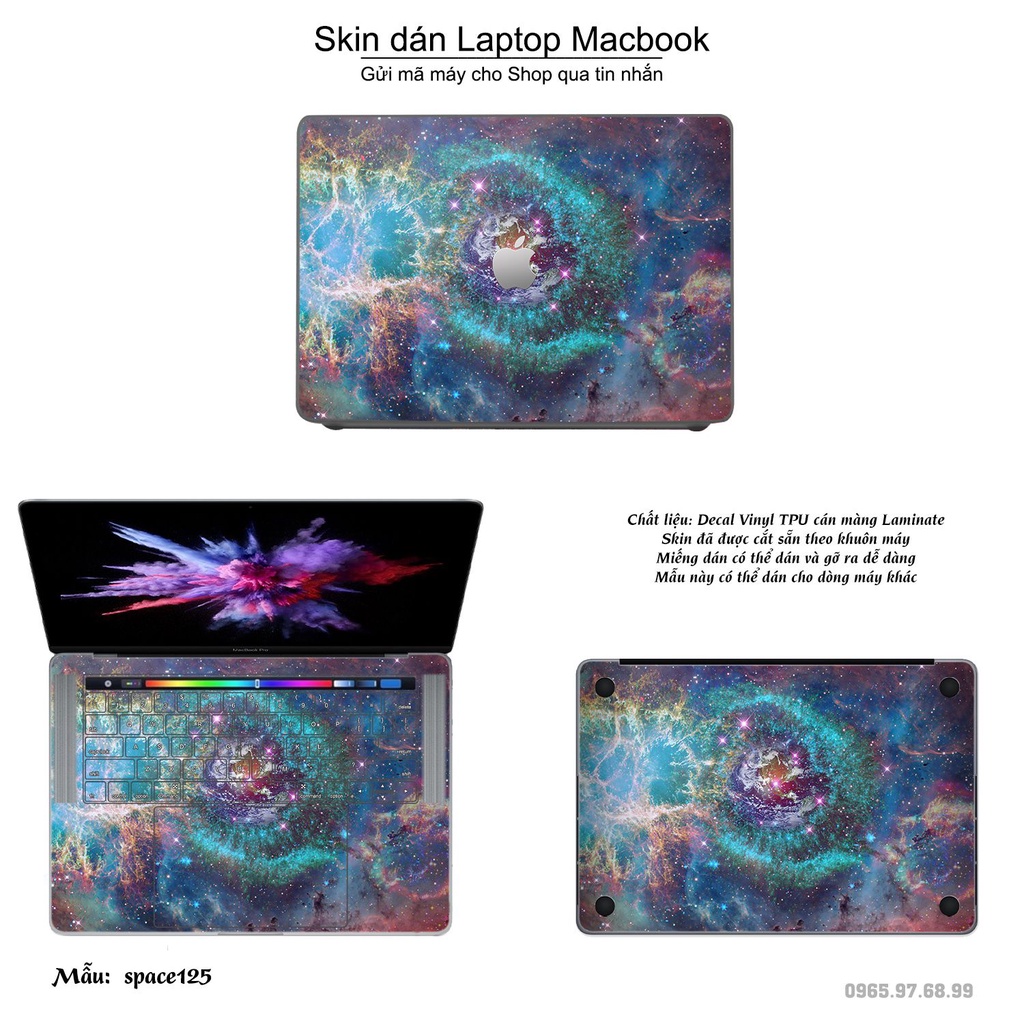 Skin dán Macbook mẫu không gian (đã cắt sẵn, inbox mã máy cho shop)