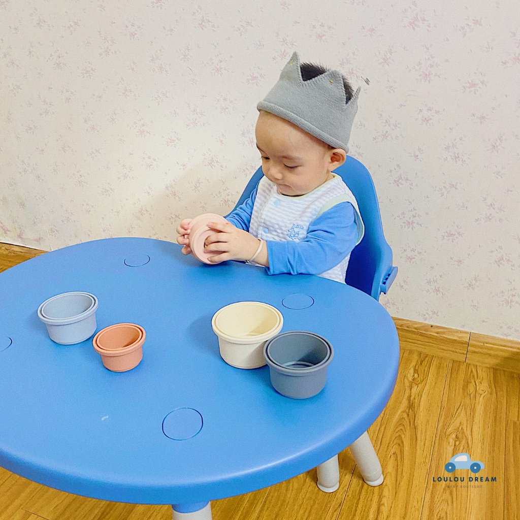 Ghế ăn dặm Evenflo Peanut 3in1 màu Deep Ocean - Sử dụng cho bé tới 6 tuổi - Ghế ăn dặm đáng yêu nhất