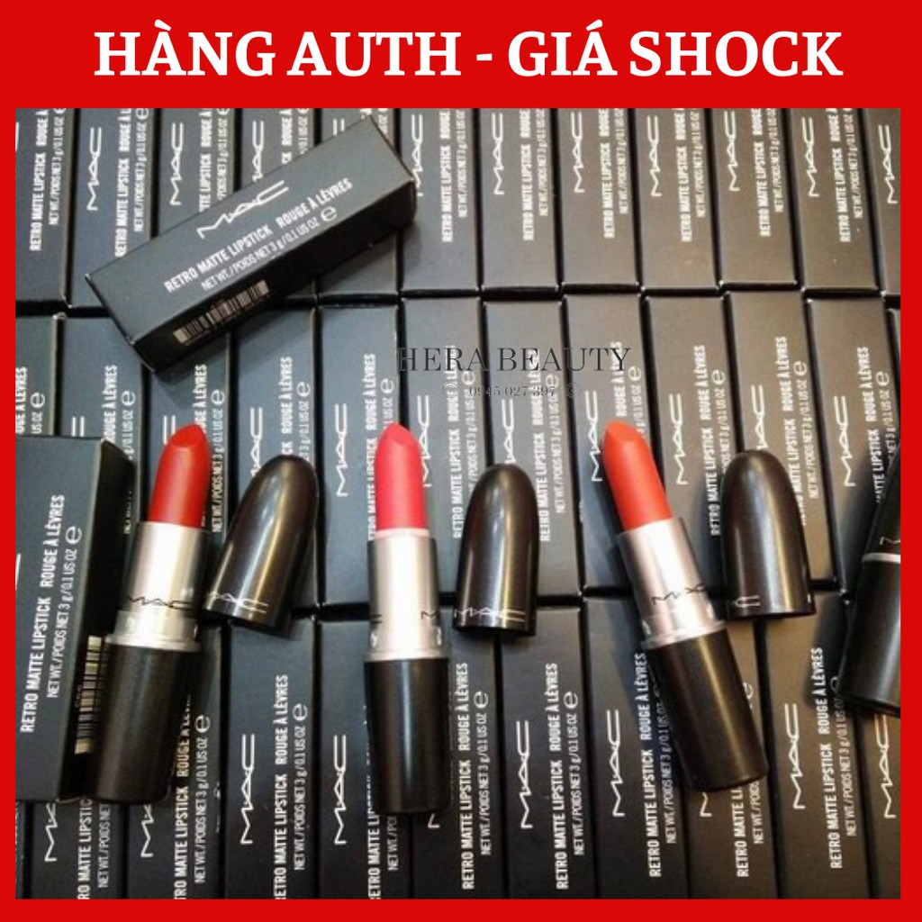 [TEM CHÍNH HÃNG] Son Lì Mac 3g Matte Lipstick #MEHR #CHILI #RUSSIAN_RED #LADY_DANGER