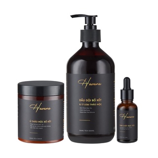 Combo tiết kiệm bồ kết thảo dược havana tóc mọc nhanh sau 7ngày 600ml/300ml/30ml
