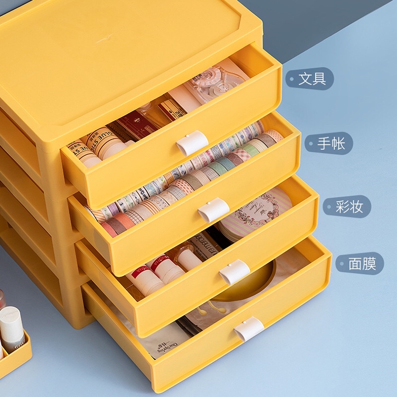 Hộp đựng 4 tầng ngăn kéo có núm cầm tay