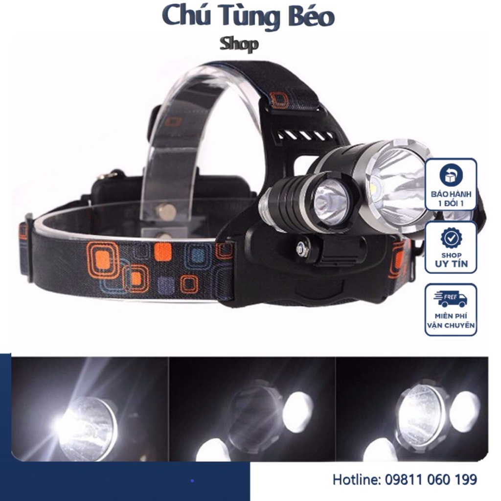 Đèn Pin Đội Đầu 3 Bóng Led