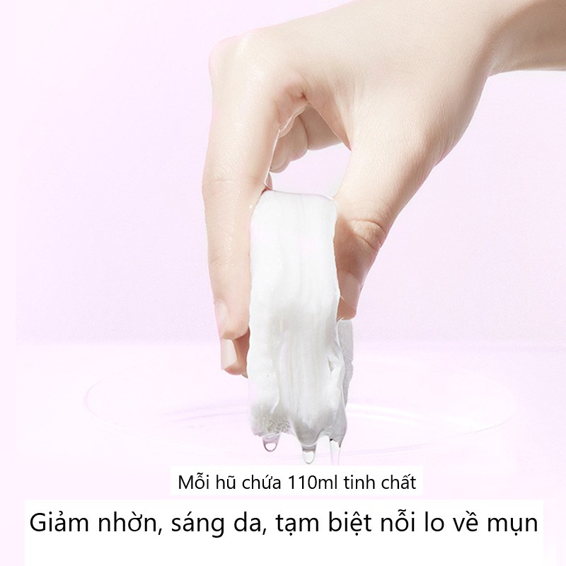 Bông Toner Tinh Chất Cà Tím HUNMUI làm sạch da, giảm mụn 110ml (2ml x 55 miếng) (HM29)