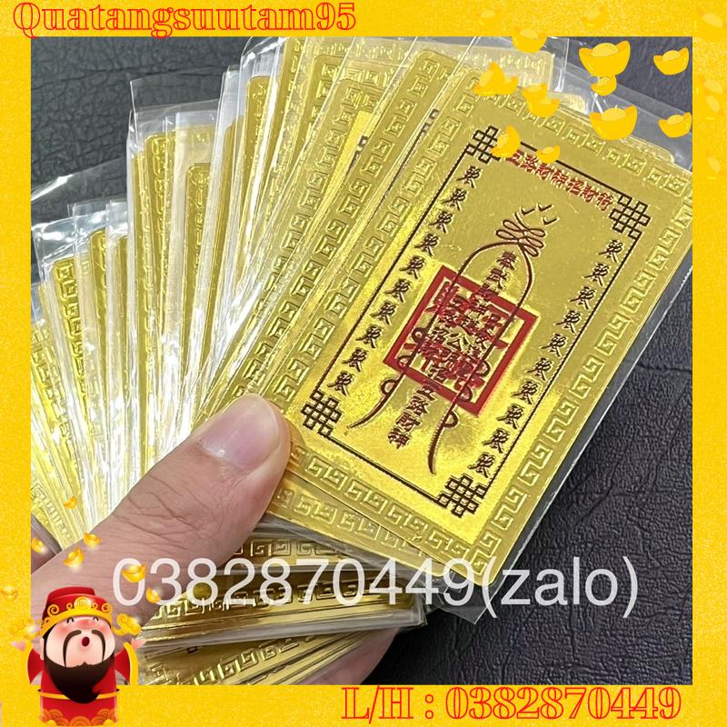 Combo 100 Lá Kim Bài Ngũ Lộ Thần Tài Mạ Vàng may mănd
