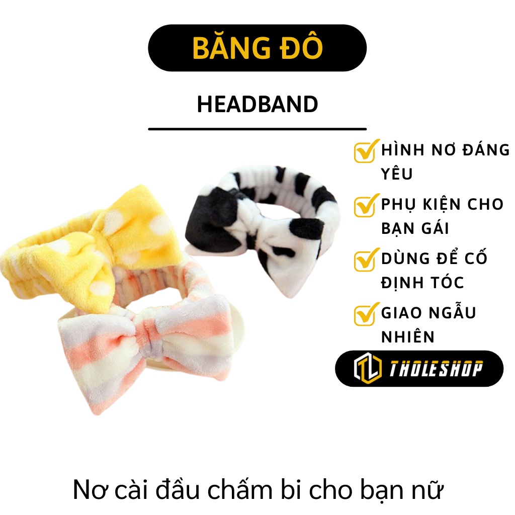 Băng Đô Tóc - Bờm Rửa Mặt Hình Nơ 3D Chất Vải Co Giãn Tốt, Kiểu Dáng Đơn Giản 3255