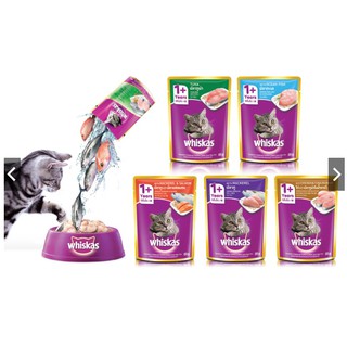Thức Ăn Dinh Dưỡng Cho mèo Pate Vị Cá Biển Cá Ngừ Cá Thu Cá Hồi Gà Whiskas Gói 85g